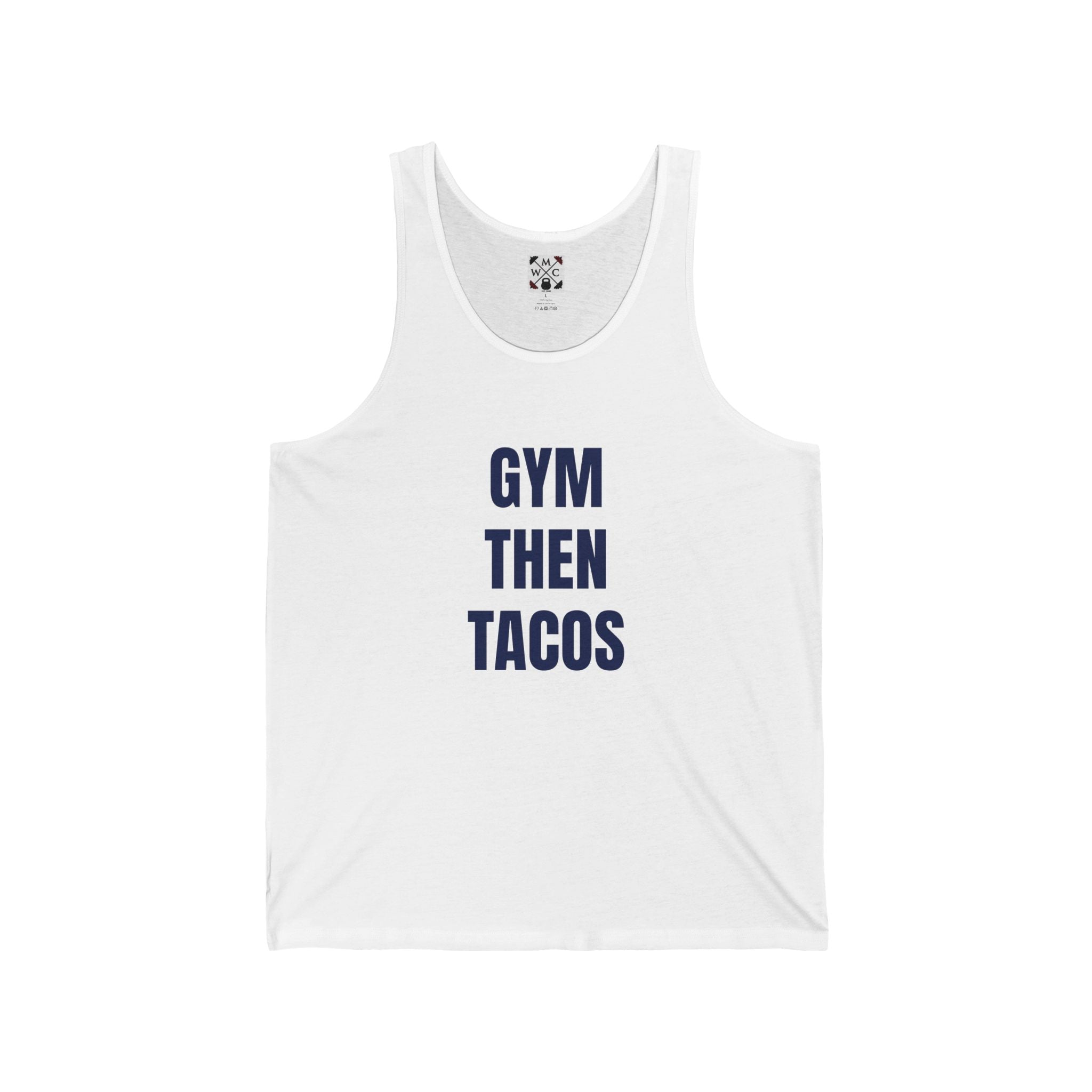 Gym Then Tacos Tank Top – Funny Fitness & Taco Graphic Tank