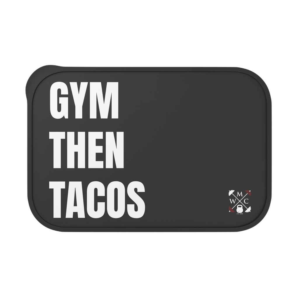 Bento Box — "Gym Then Tacos" Meal Prep Container with Utensils