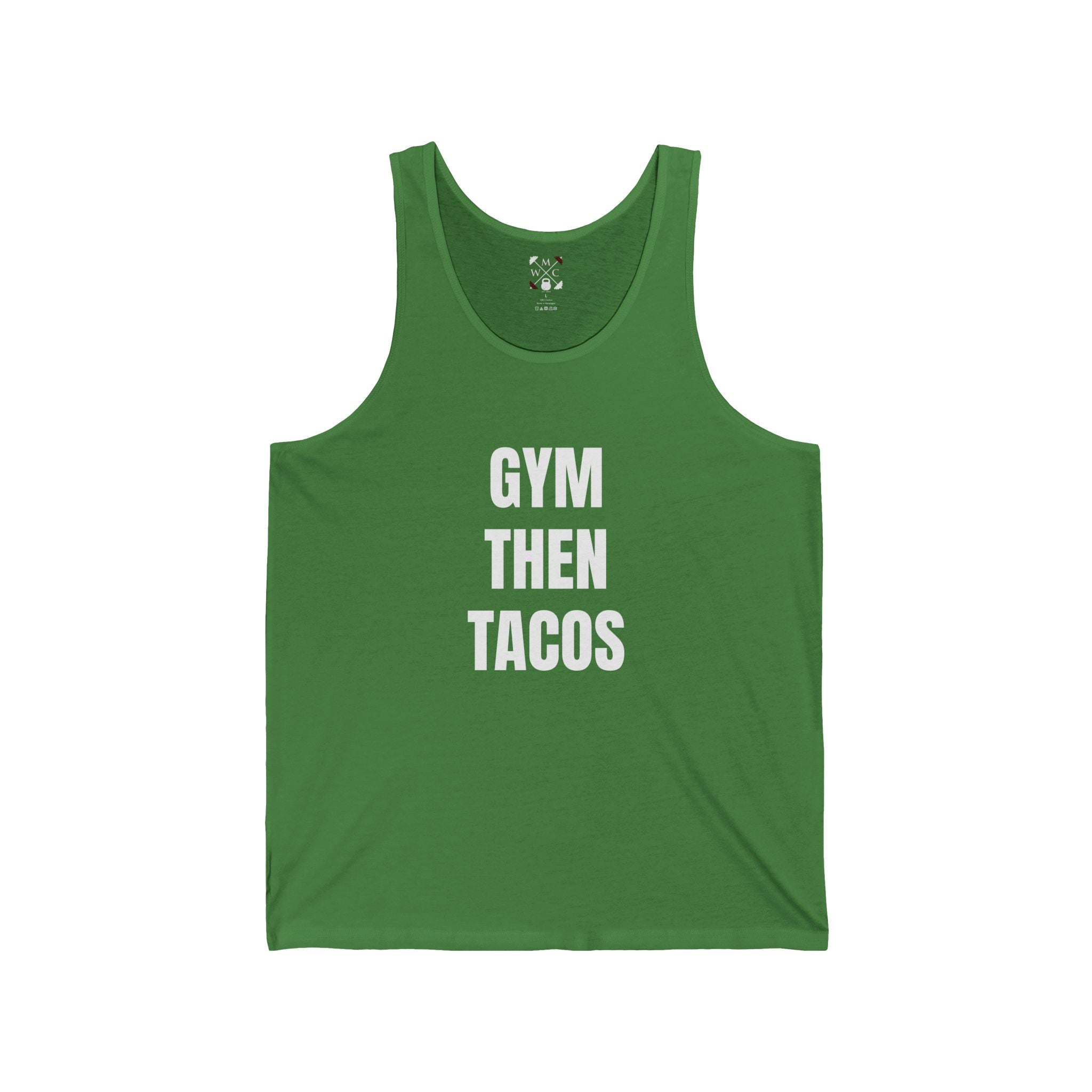 Gym Then Tacos Tank Top – Funny Fitness & Taco Graphic Tank