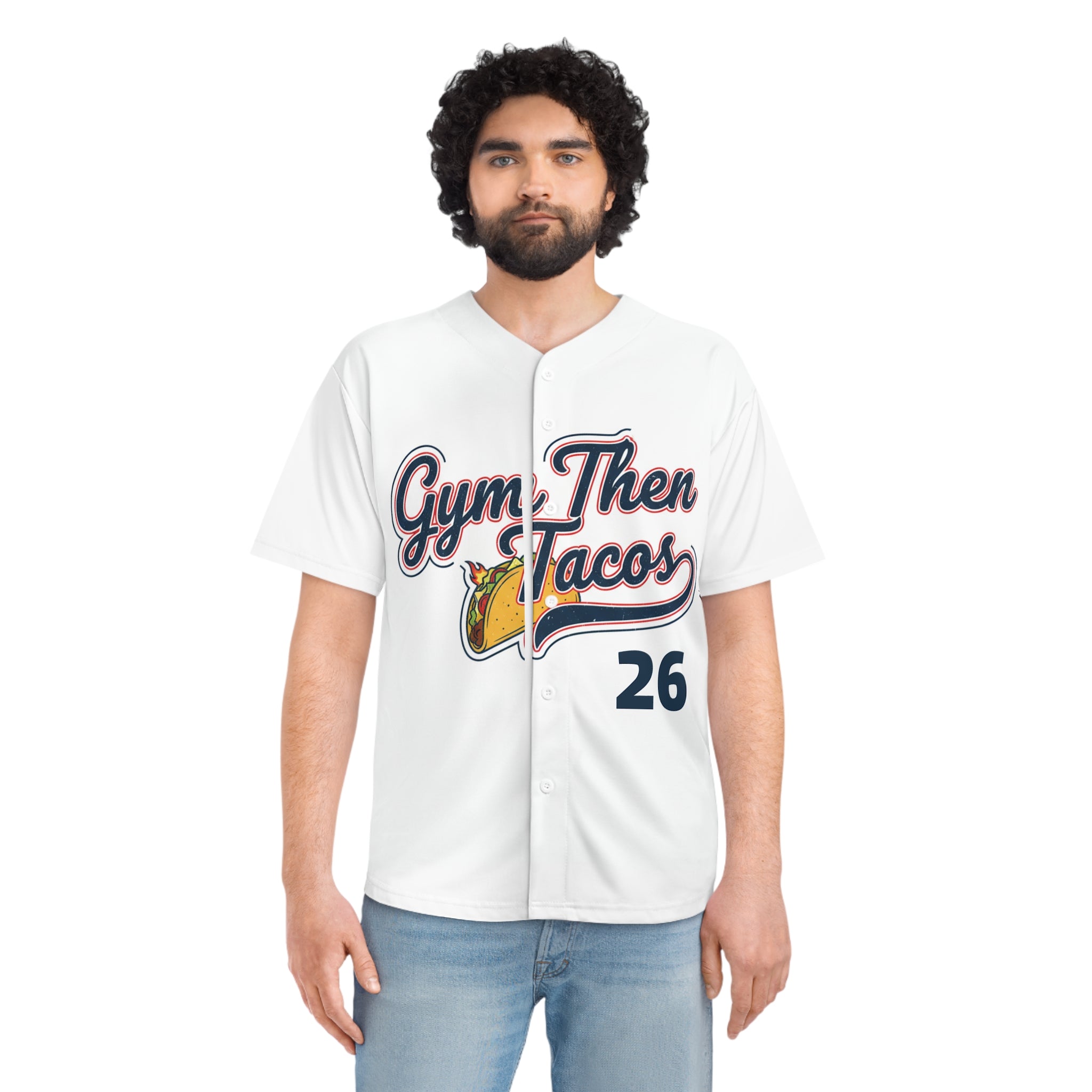Gym Then Tacos Baseball Jersey - #GymThenTacos Athletic Tee