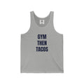 Gym Then Tacos Tank Top – Funny Fitness & Taco Graphic Tank
