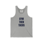 Gym Then Tacos Tank Top – Funny Fitness & Taco Graphic Tank