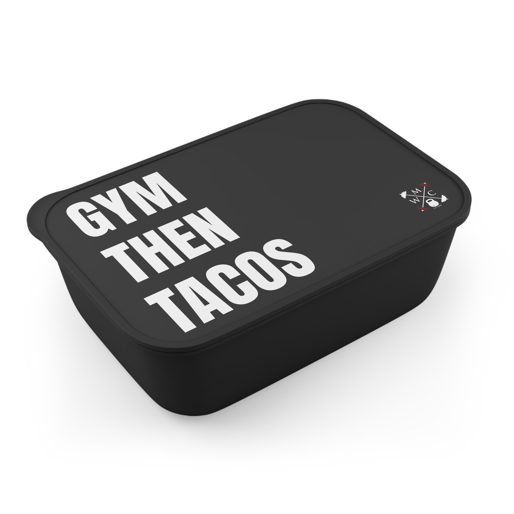 Bento Box — "Gym Then Tacos" Meal Prep Container with Utensils