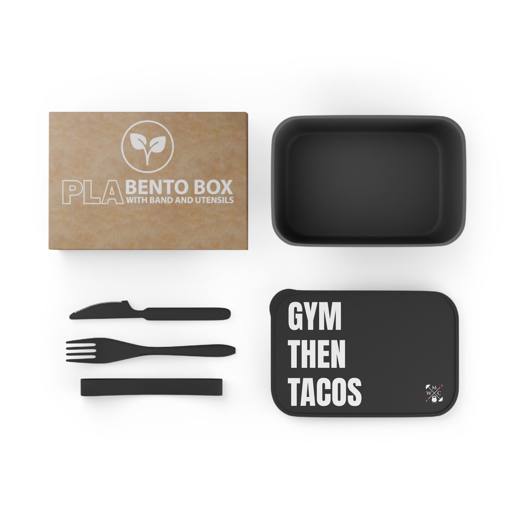Bento Box — "Gym Then Tacos" Meal Prep Container with Utensils
