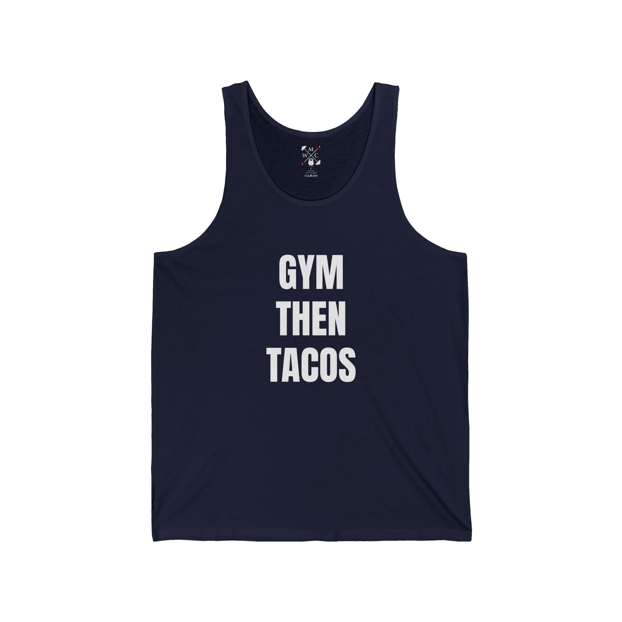 Gym Then Tacos Tank Top – Funny Fitness & Taco Graphic Tank